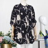 FOCALS福柯斯女装夏季新款桑蚕丝宽松休闲中长印花衬衫F2Y6S033BM 商品缩略图1