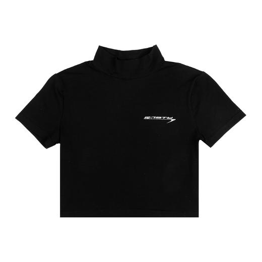 RUSTYNAILL春夏基础款紧身弹力半高领修身百搭辣妹露脐短款短袖女 商品图3