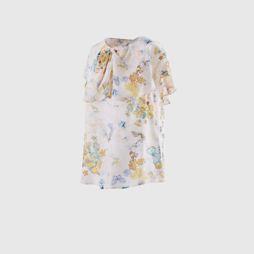 前装饰蝴蝶结领上衣 商品图1