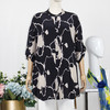 FOCALS福柯斯女装夏季新款桑蚕丝宽松休闲中长印花衬衫F2Y6S033BM 商品缩略图0