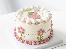 草莓少女｜创意手绘蛋糕