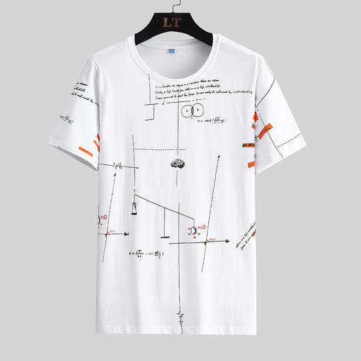一口价【新款DSK】 夏季潮款印花圆领短袖大依优型短袖T恤胖子加肥弹力透气大码男装半袖 商品图0