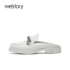 westory女鞋2021夏季新款真皮厚底平底一字拖室内W21AH52551 商品缩略图1