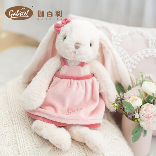 伽百利毛绒长耳女裙兔/瑞贝卡W891 兔子毛绒玩具公仔睡觉抱枕安抚陪伴玩偶男孩女孩礼物 商品图2