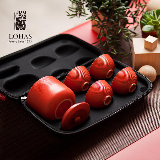 红点旋纹携行装茶具 商品图2