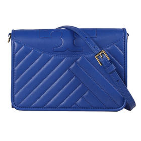 Tory Burch 汤丽柏琦 女士皮质单肩斜挎包 蓝色 55042 497