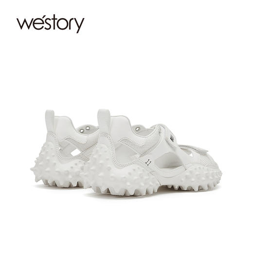 westory女鞋2021夏季新款漆皮仙女风运动凉鞋镂空沙滩W21BG61011 商品图3