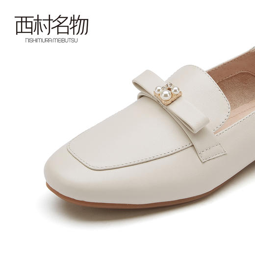 西村名物英伦风乐福鞋女2021春新款小皮鞋百搭平底复古单鞋T21AM11601 商品图3