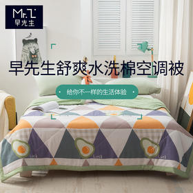 早先生 · 舒爽水洗棉夏被-牛油果