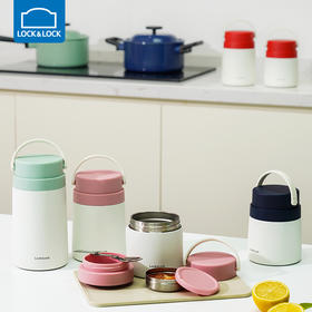 乐扣乐扣保温粥杯女便携粥桶装粥的饭盒汤壶汤罐大容量304不锈钢 LHC8041组合