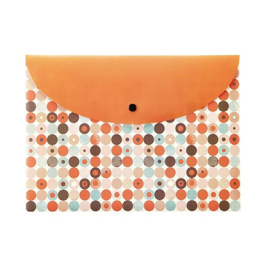 富美高按扣文件袋/A4/31247/桔色 商品图0