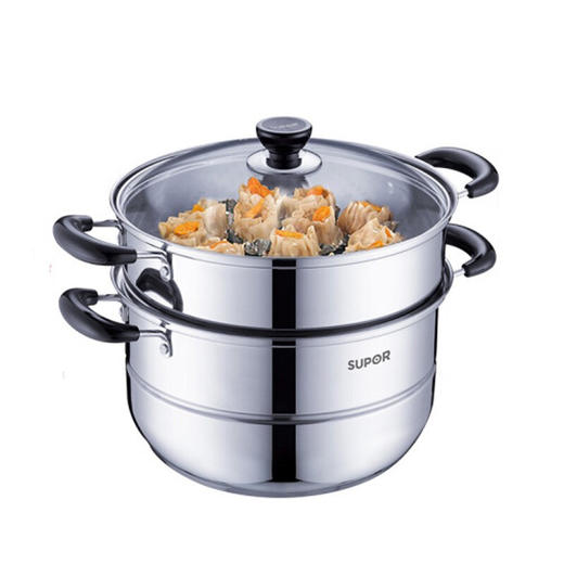 苏泊尔厨具SZ28B5好帮手不锈钢双层复底蒸锅 商品图0