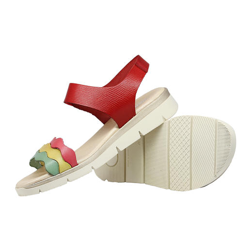 限时特价——西班牙原产优雅超舒适女士皮凉鞋12250-红绿黄 商品图4