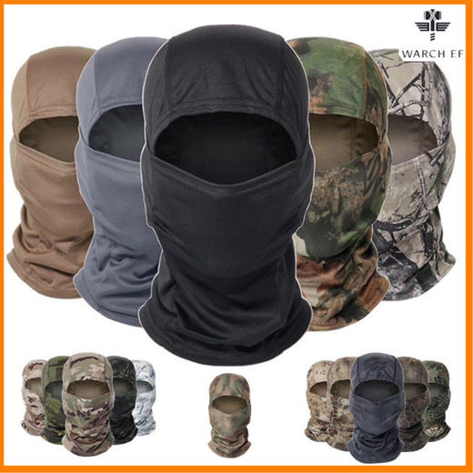 钓鱼迷彩面罩头套骑行防尘头巾围脖男士帽遮脸护脸防风套头帽 头巾 商品图1