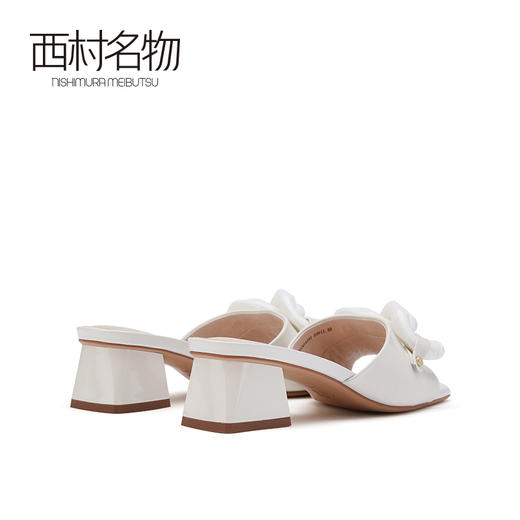 西村名物2021夏季新款真皮低跟外穿时尚沙滩鞋羊皮凉拖半拖24141 商品图4