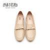西村名物英伦风乐福鞋女2021春新款小皮鞋百搭平底复古单鞋T21AM11601 商品缩略图2