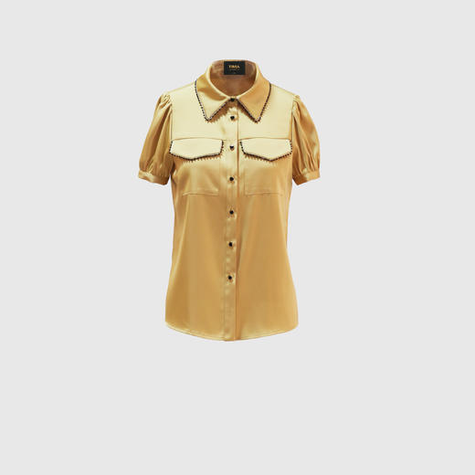 链条装饰短袖上衣 商品图0