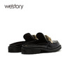 westory女鞋2021夏季新款真皮厚底平底一字拖室内W21AH52551 商品缩略图2