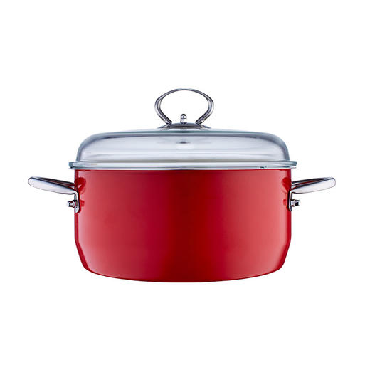 【专柜多样屋】-汤锅不锈钢珐琅汤锅带玻璃盖子奶锅煲汤炖锅 珐琅汤锅-4.5L 商品图0