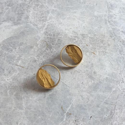 北京仓｜dsnú-Circulares-橙瓷 浮雕 耳钉 ［西班牙设计师］ 商品图2