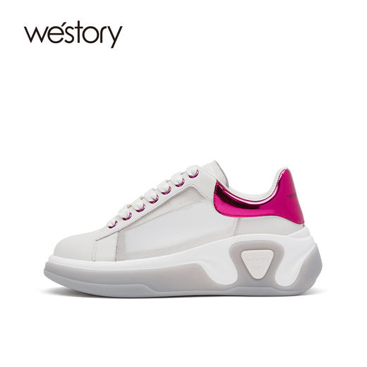westory女鞋2021夏季新款软底增高小白鞋防滑休闲鞋W21CM71321 商品图1