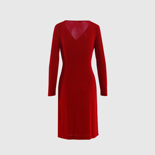 前腰不对称捏褶搭片修身连衣裙 商品图3