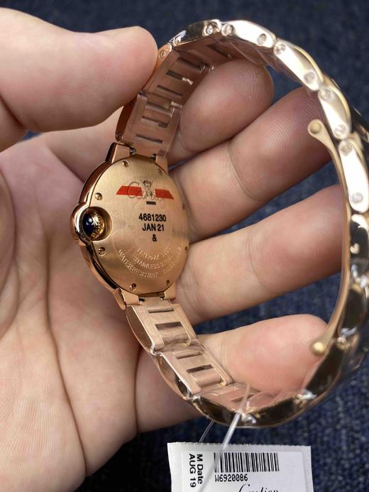 限时特价 卡地亚蓝气球系列高版本「全玫金款」贝母面 中号33mm女士腕表 商品图5
