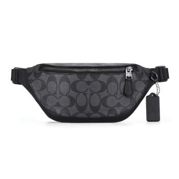 蔻驰（COACH）奢侈品 男士大号PVC黑灰色单肩包、 胸包84711 QBMI5 商品图0