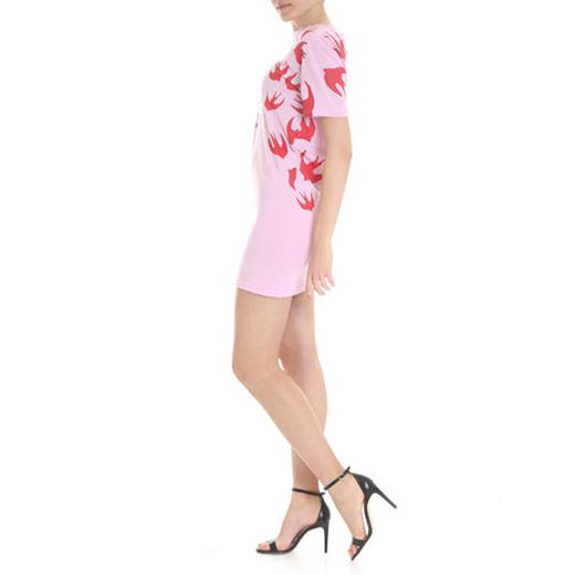 MCQ 麦昆 女士标志性的粉红色燕子T恤连衣裙 492158 RLT71 5555 商品图1