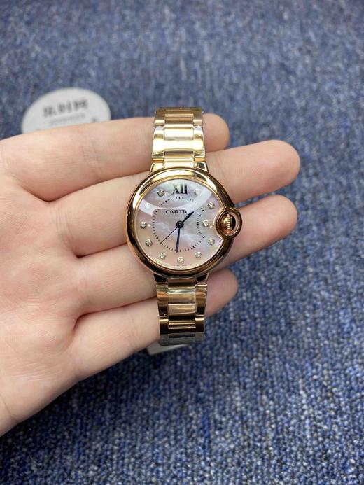 限时特价 卡地亚蓝气球系列高版本「全玫金款」贝母面 中号33mm女士腕表 商品图0