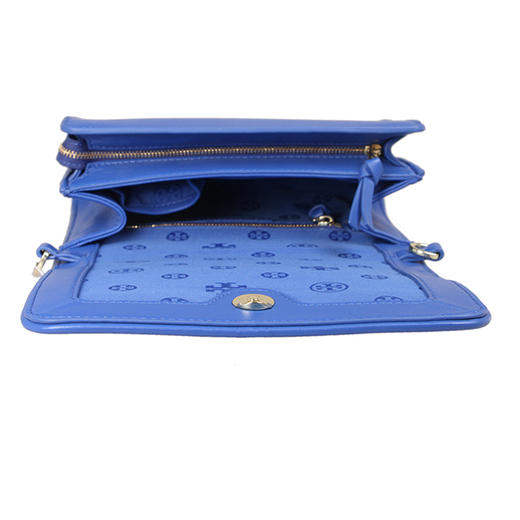 Tory Burch 汤丽柏琦 女士皮质单肩斜挎包 蓝色 55042 497 商品图3