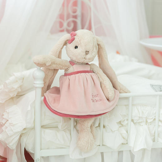 伽百利毛绒长耳女裙兔/瑞贝卡W891 兔子毛绒玩具公仔睡觉抱枕安抚陪伴玩偶男孩女孩礼物 商品图5