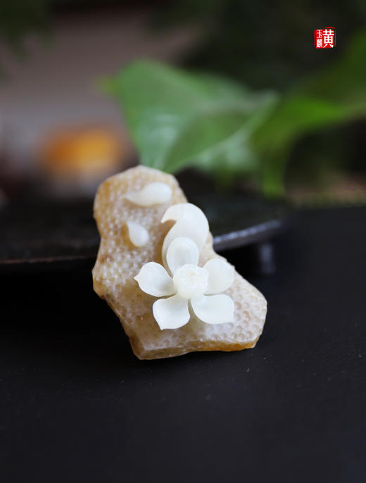 和田糖白玉【莲花香插】摆件 赠证书（证书编号SM2008131351） 商品图2