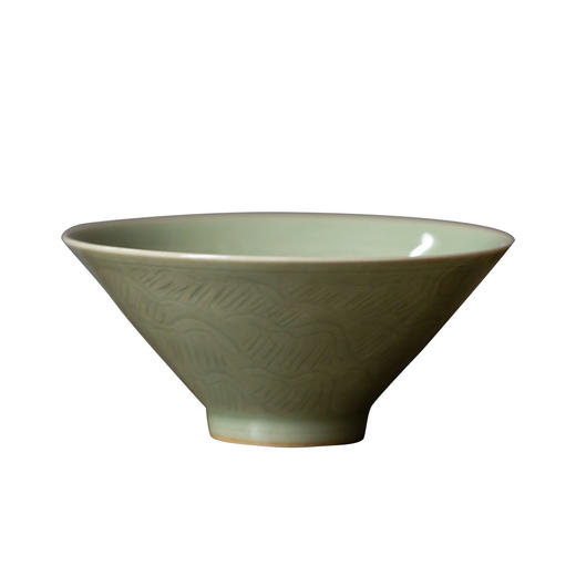 茶香记  线刻鱼化龙秘色釉斗笠盏  手工刻绘  传统纹样 商品图4