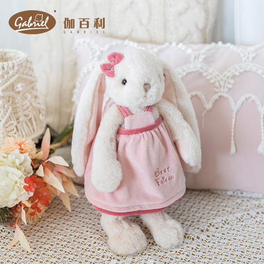 伽百利毛绒长耳女裙兔/瑞贝卡W891 兔子毛绒玩具公仔睡觉抱枕安抚陪伴玩偶男孩女孩礼物 商品图3