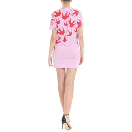MCQ 麦昆 女士标志性的粉红色燕子T恤连衣裙 492158 RLT71 5555 商品图2