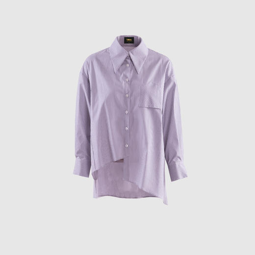 不规则摆个性设计长袖衬衣 商品图0