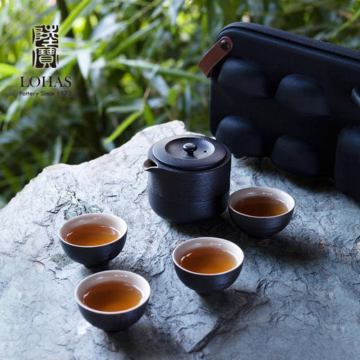 红点旋纹携行装茶具 商品图1