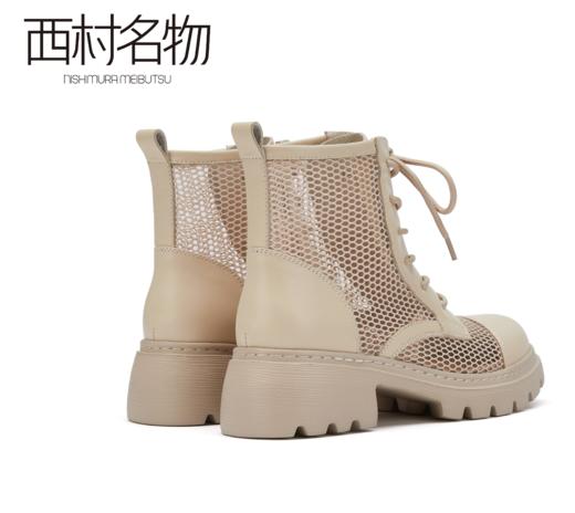 西村名物2021秋季新款高帮镂空系带休闲鞋X21DS43421 商品图2