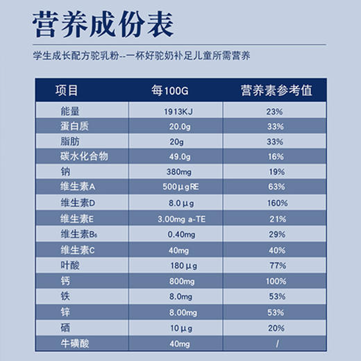 明珠娇子 • 太子驼 -学生成长配方驼乳粉 （太子驼） 青少年中老年新疆正品双峰驼奶粉 商品图1