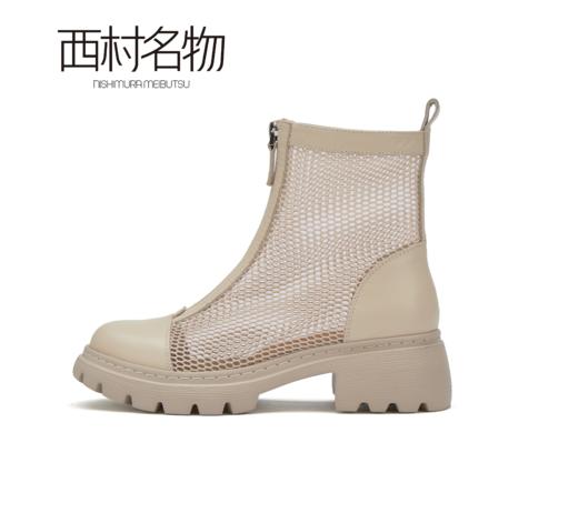 西村名物2021秋季新款高帮镂空拉链休闲鞋X21DS43431 商品图2