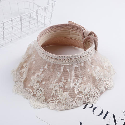 【儿童空顶遮阳帽】女孩防晒蕾丝女童帽子夏季太阳帽公主薄款透气宝宝 商品图2