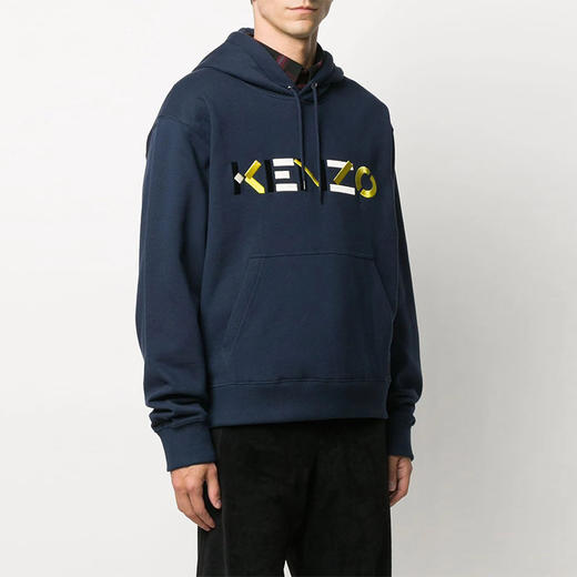 KENZO 高田贤三 男士徽标刺绣连帽卫衣 藏蓝 FA65 SW304 4MO 76 商品图1