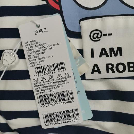 商场同款棉果果秋季男童小毛圈条纹圆领卫衣M312180221434 商品图5