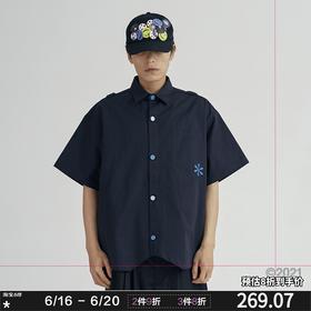 COC CUBE 2021SS 金属定制扣符号刺绣短袖衬衣