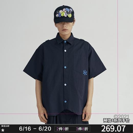 COC CUBE 2021SS 金属定制扣符号刺绣短袖衬衣 商品图0