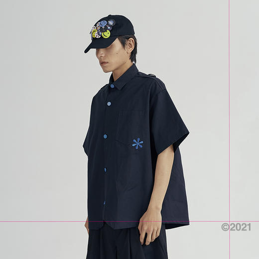 COC CUBE 2021SS 金属定制扣符号刺绣短袖衬衣 商品图2