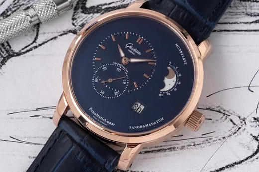 格拉苏蒂 原创偏心系列 AI“德味儿”的腕表———格拉苏蒂原创90偏心大日历 商品图3