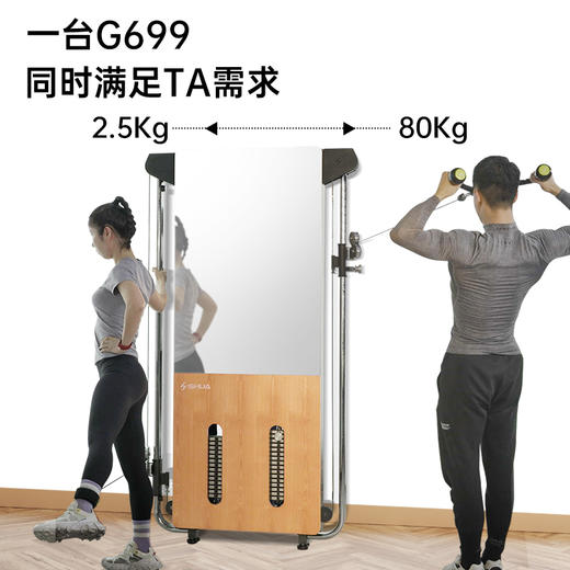 SHUA舒华壁挂木纹健身器材多功能一体家用套装组合综合训练器G699 商品图2