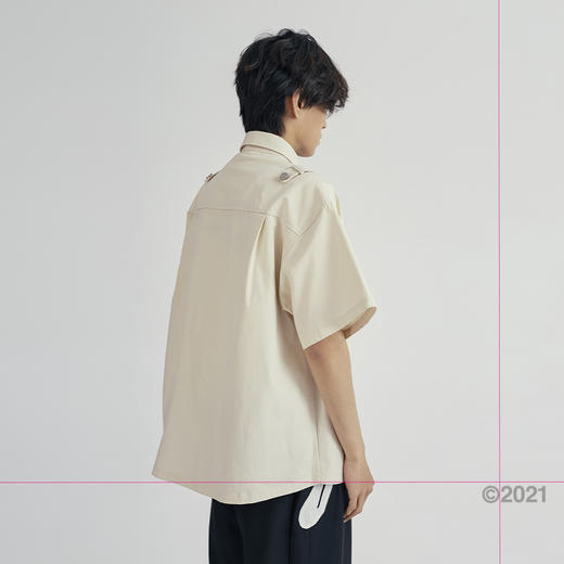 COC CUBE 2021SS 金属定制扣符号刺绣短袖衬衣 商品图1